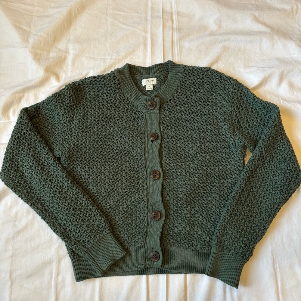 J. Crew Green Knit Cardigan